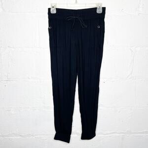 Aritzia Tna Women's Black Talula Drawstring Rayon Black Jogger Pants Size XS